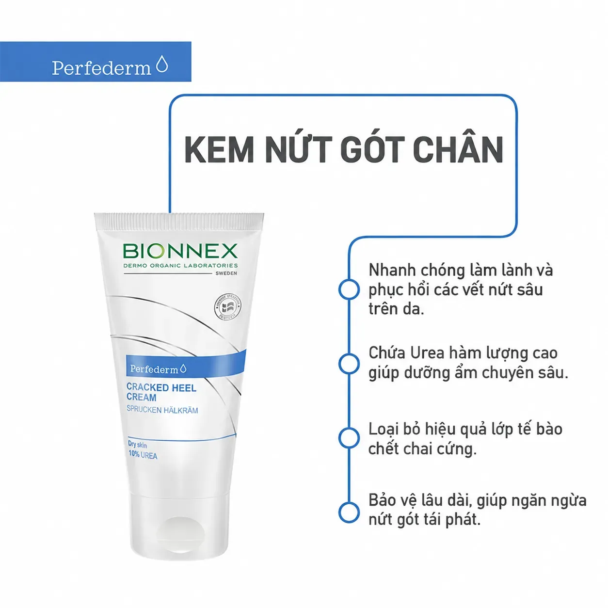Kem Trị Nứt Gót Chân Bionnex Perfederm Cracked Heel Cream (50ml) Hover
