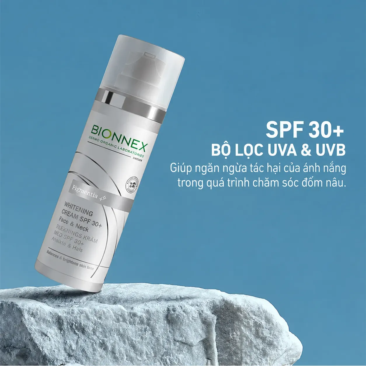 Kem Dưỡng Trắng & Chống Nắng Mặt Cổ Bionnex Whitening Cream SPF 30 Face & Neck (50ml) Hover