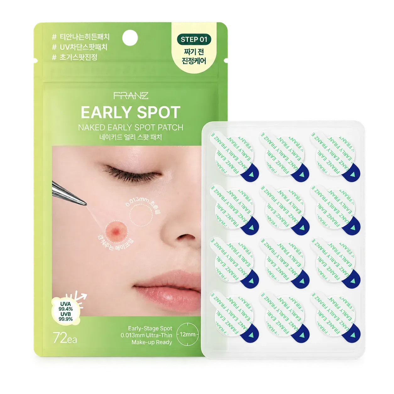 Miếng Dán Mụn Siêu Móng 0.03mm Franz Naked Spot Patch Chính Hãng Hàn Quốc Step 01*72 Miếng